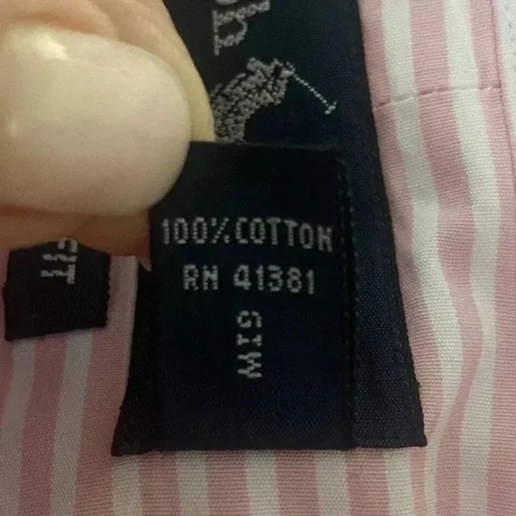 Polo Ralph Lauren Pink Striped Button Up Pony Dress Shirt Mens 16.5 Large (1175) - Picture 5 of 5